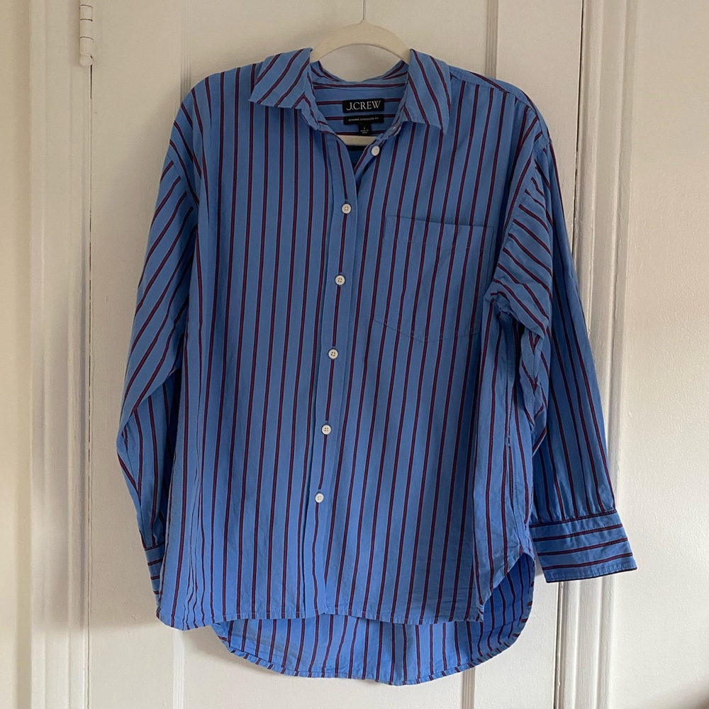 J. Crew | Étienne oversized shirt in striped cotton poplin - Small